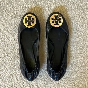 SOLD Tory Burch black Reva ballet flats slip ons slippers shoes size 10